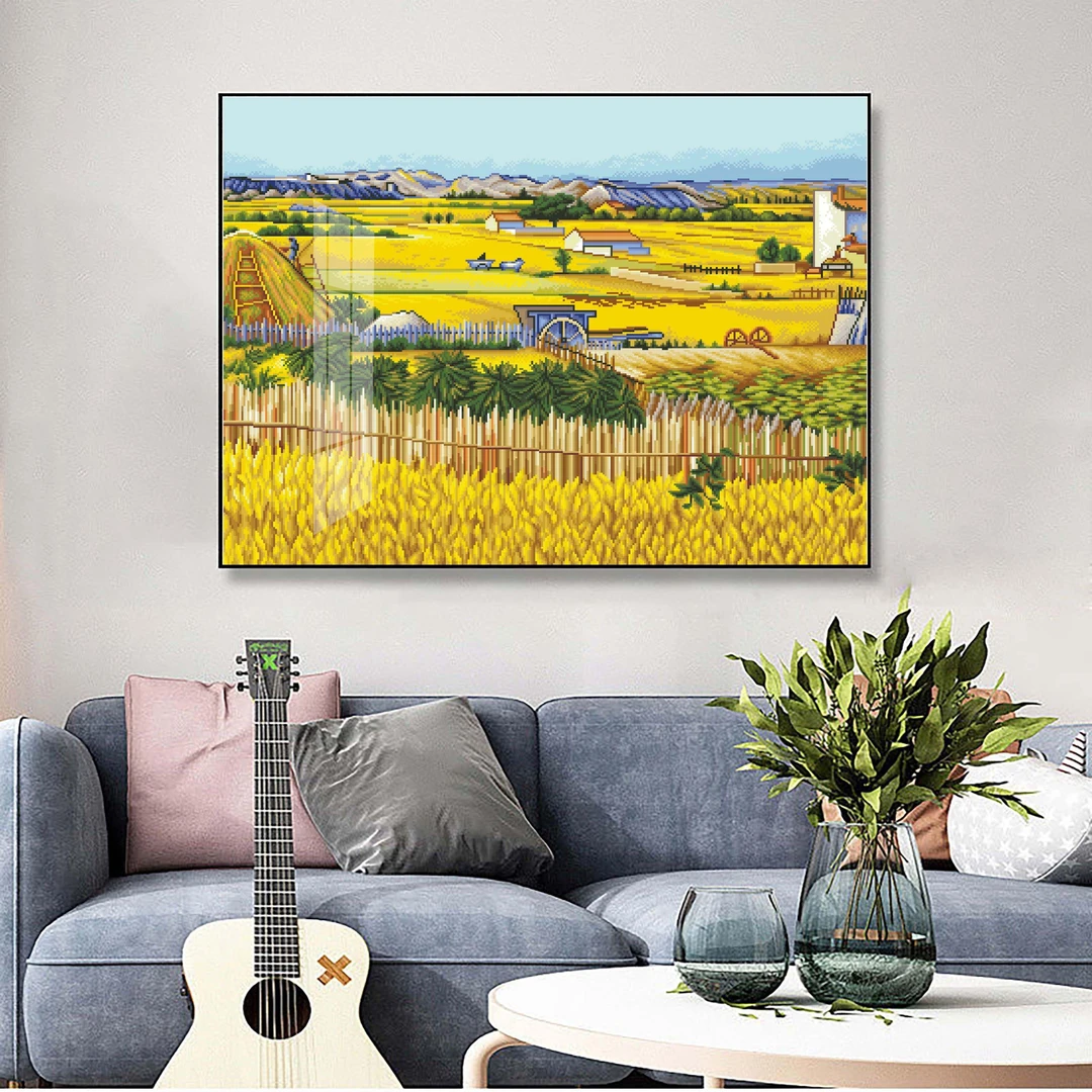 【主播福利】蒙娜丽莎皇室十字绣 丰收 简约小件田园客厅玄关线绣