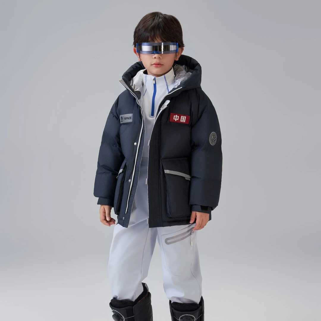 【中国好羽绒】2024冬季新款男女童短款太空计划羽绒服T40143210