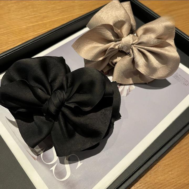 法式优雅高级感时尚百搭蝴蝶结抓夹气质发夹缎面简约时尚网红ins