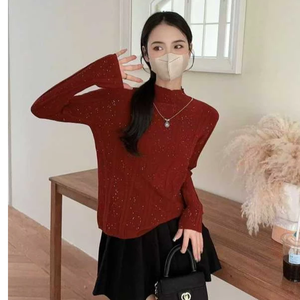 WF056Chide Kele 24秋冬新款女装修身显瘦内搭打底衫柔软细腻