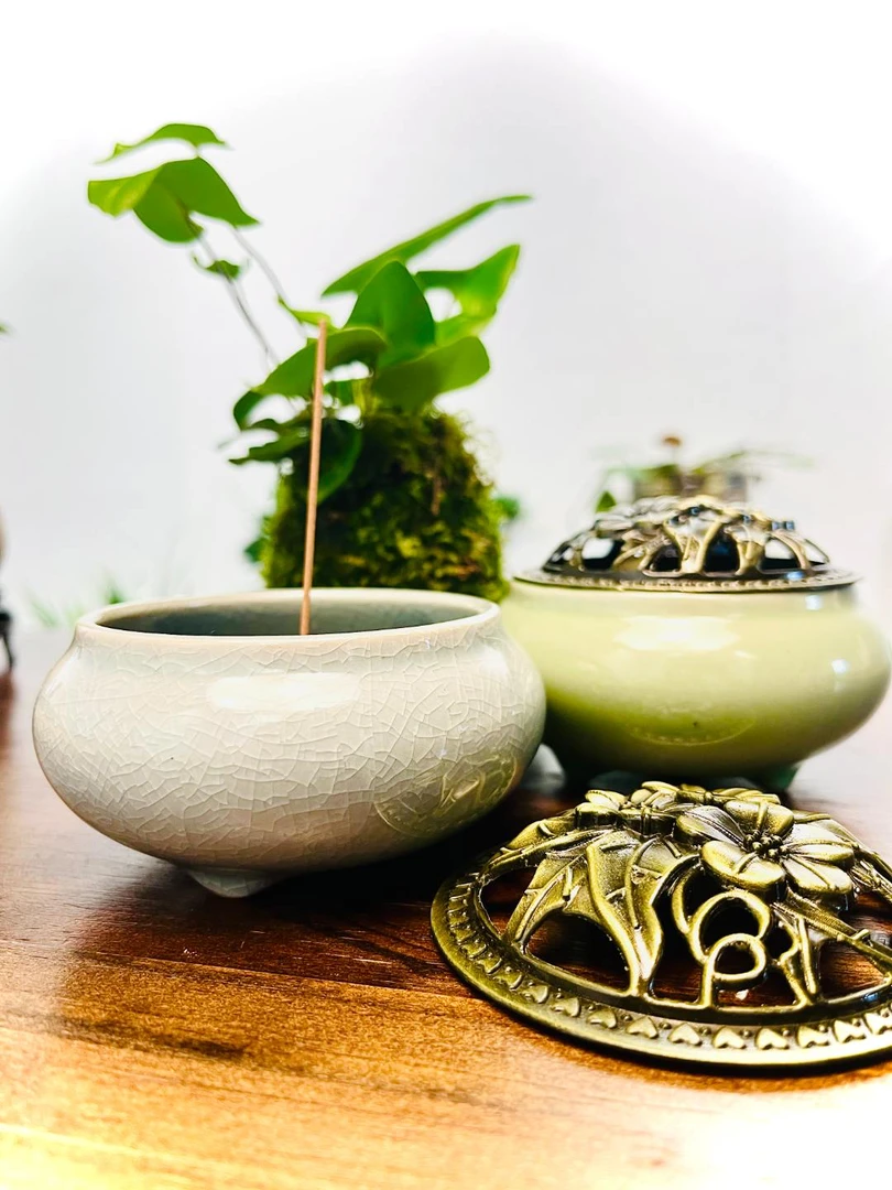 线香香炉耐用哥窑冰裂香炉卧室淡雅合金葫芦香插通用精品古法工艺