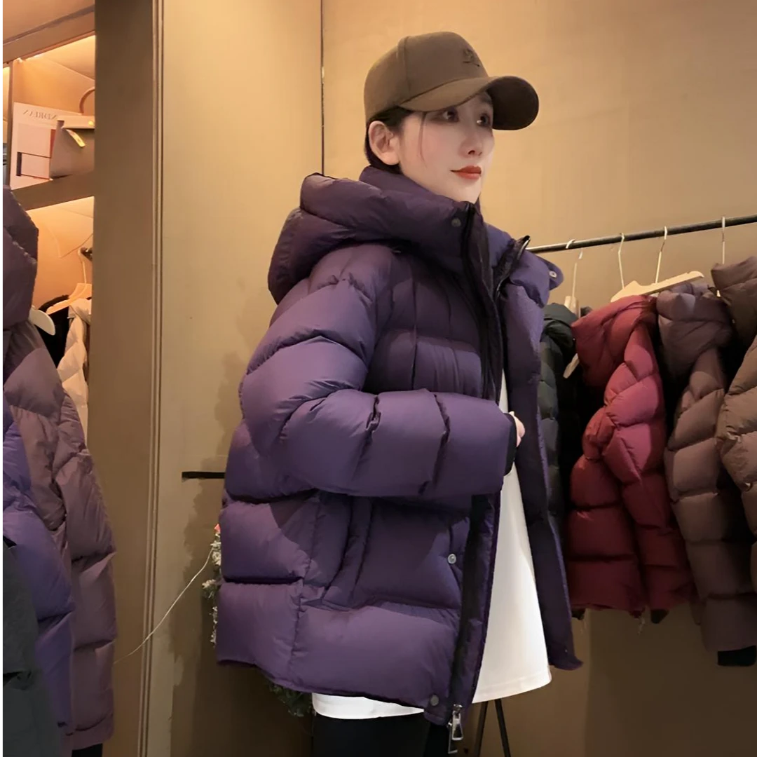 韩版休闲2025新款白鸭绒羽绒服百搭通勤新国标女加厚H