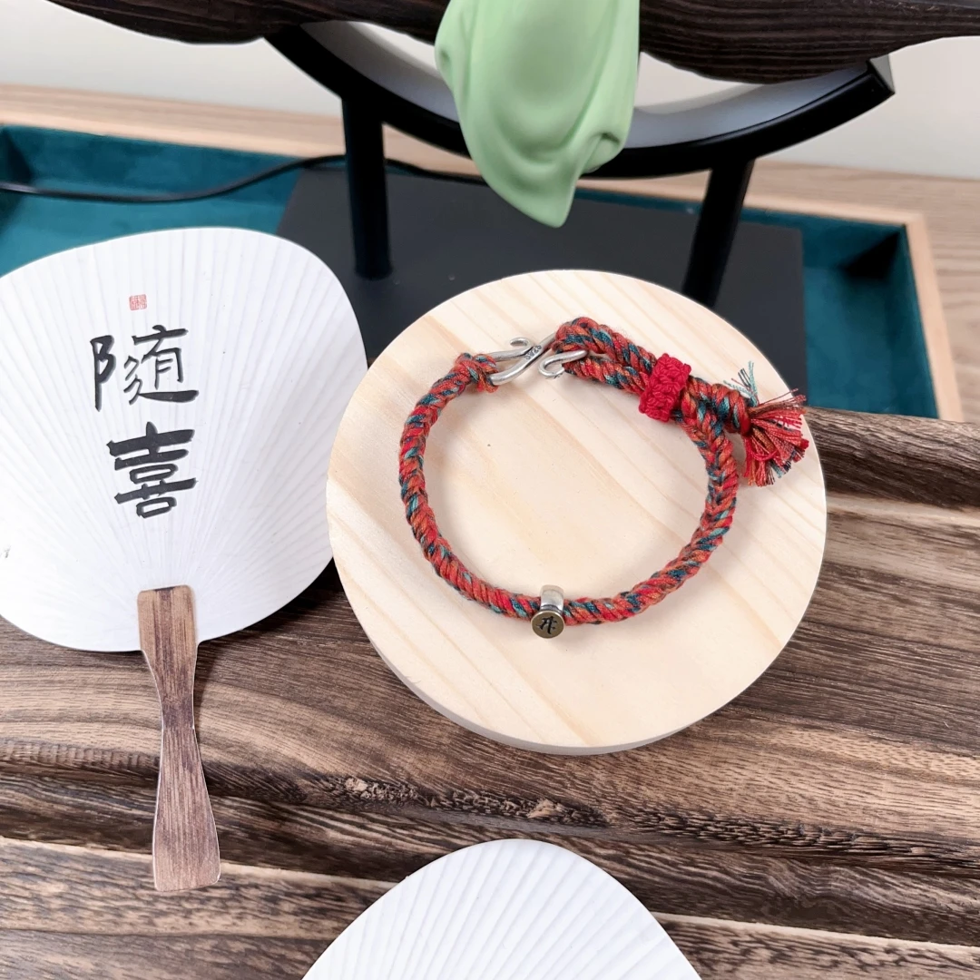 925银布艺手链 【生肖F手链】俏花溪原创纯手工编织手绳复古民族风