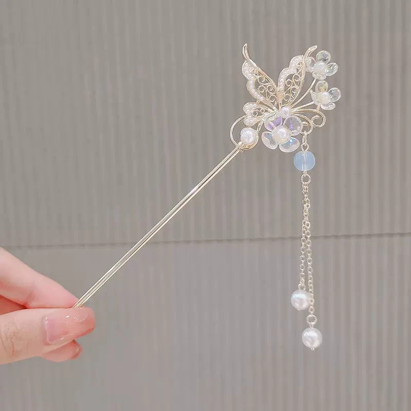 古代公主发簪铃兰花古风步摇高级感汉服簪子发钗流苏旗袍盘发钗子