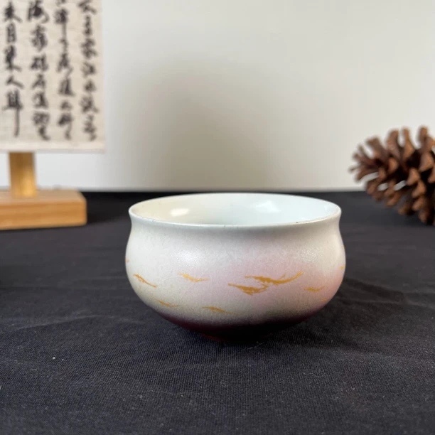 色釉主人杯棕夕釉窑变手工釉变建水品茗杯HQ002