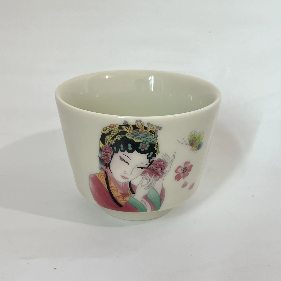 景德镇白瓷美人杯陶瓷个人品茗杯主人杯茶杯