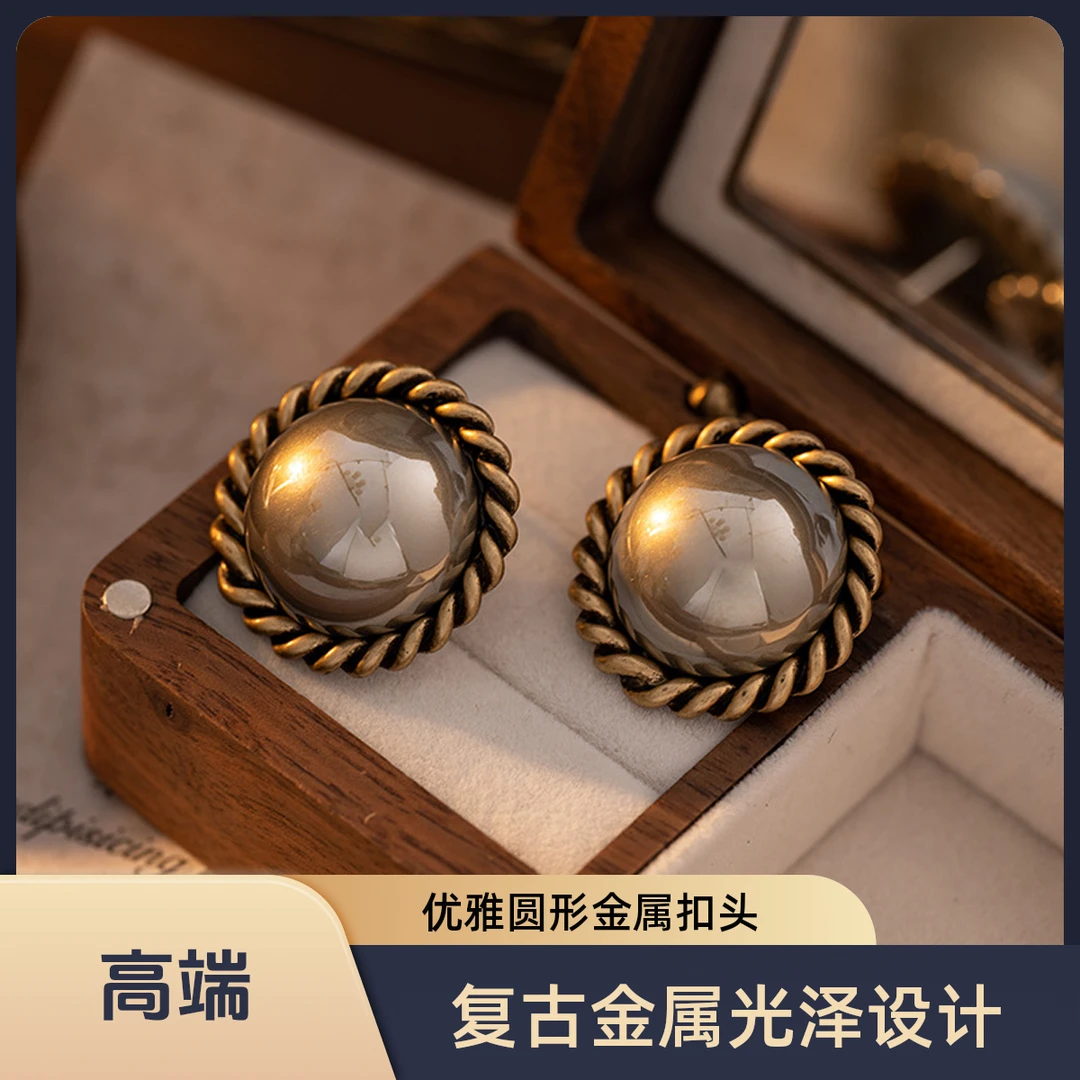 铜合金耳饰 复古编织经典网红法式宫廷风耳饰轻奢简约百搭耳钉