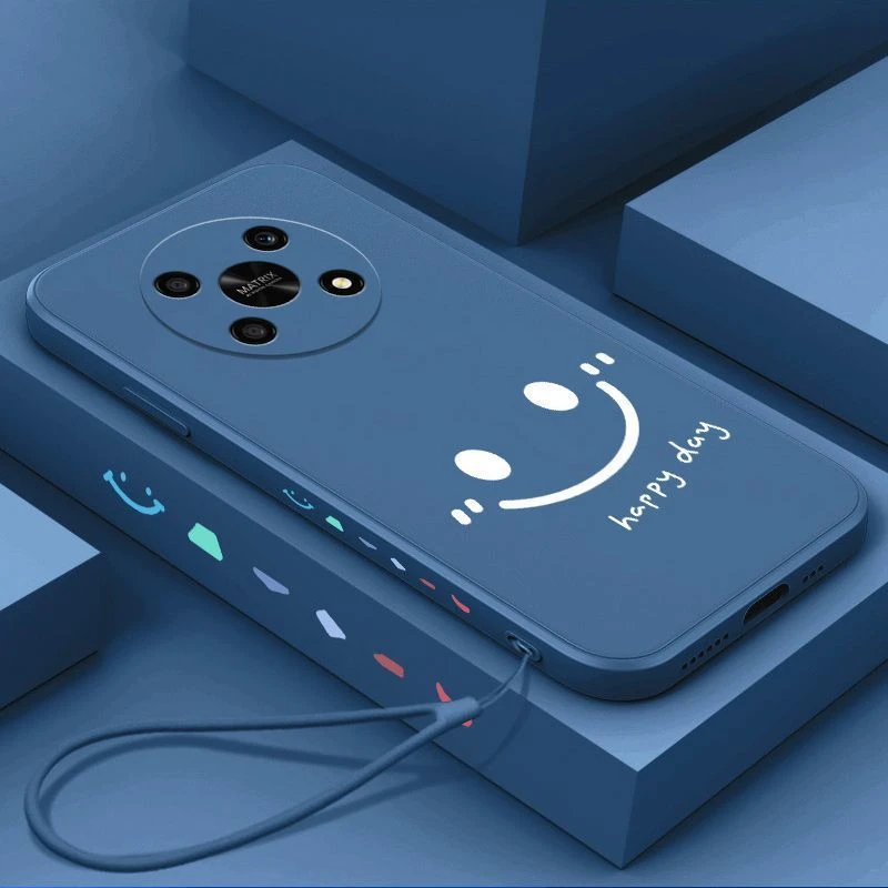 适用华为荣耀X30手机壳简约笑脸ADY-AN00全包个性硅胶防摔保护套