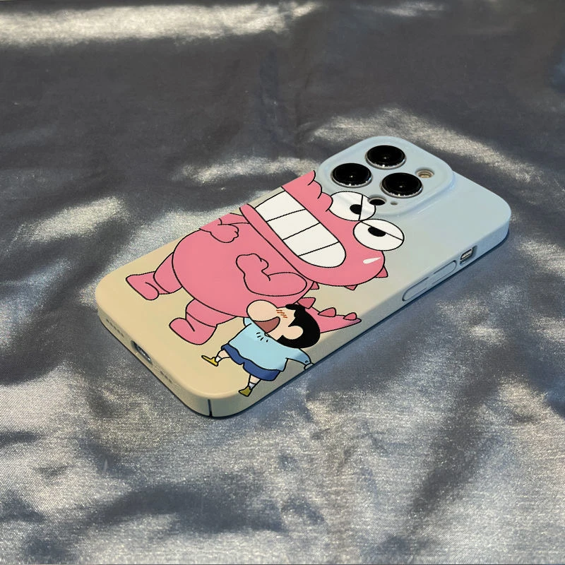 绿色蜡笔小新苹果14promax手机壳iphone13菲林12/11情侣X/XR硬壳