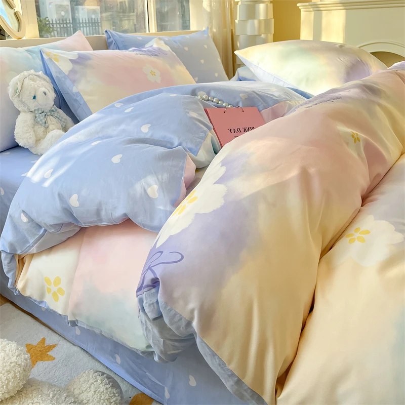 ins风小清新纯棉被套单件全棉被罩单人150x200x230学生宿舍加厚