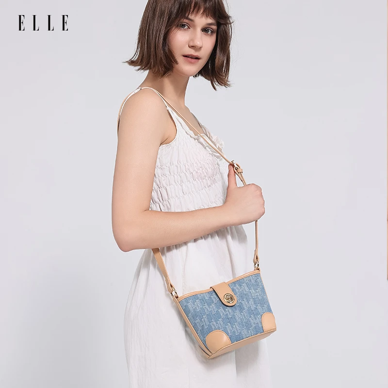ELLE24年夏季手拎斜跨大容量包水桶包百搭女士包46171