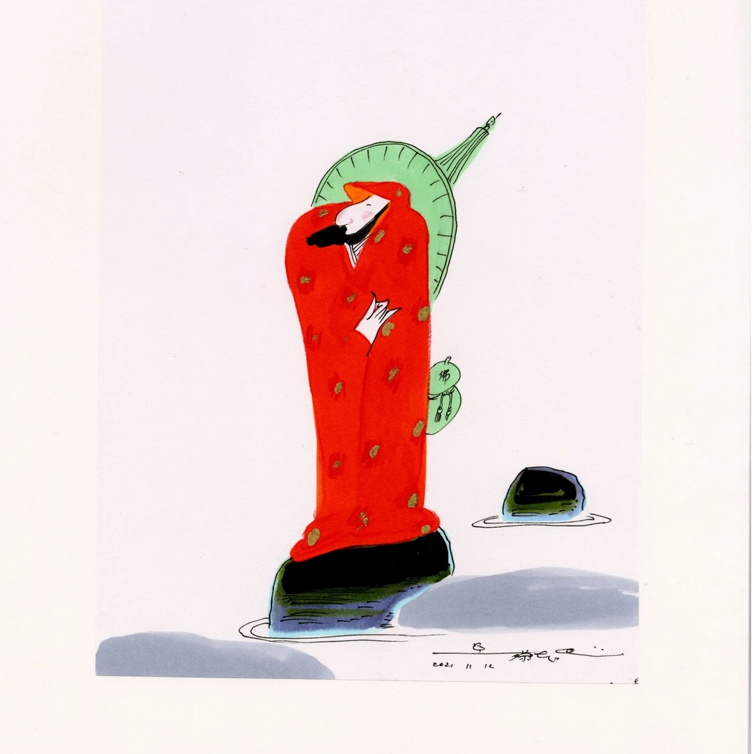 【达摩】蔡志忠印章版画999版限量版艺术家中国画人物挂画精致