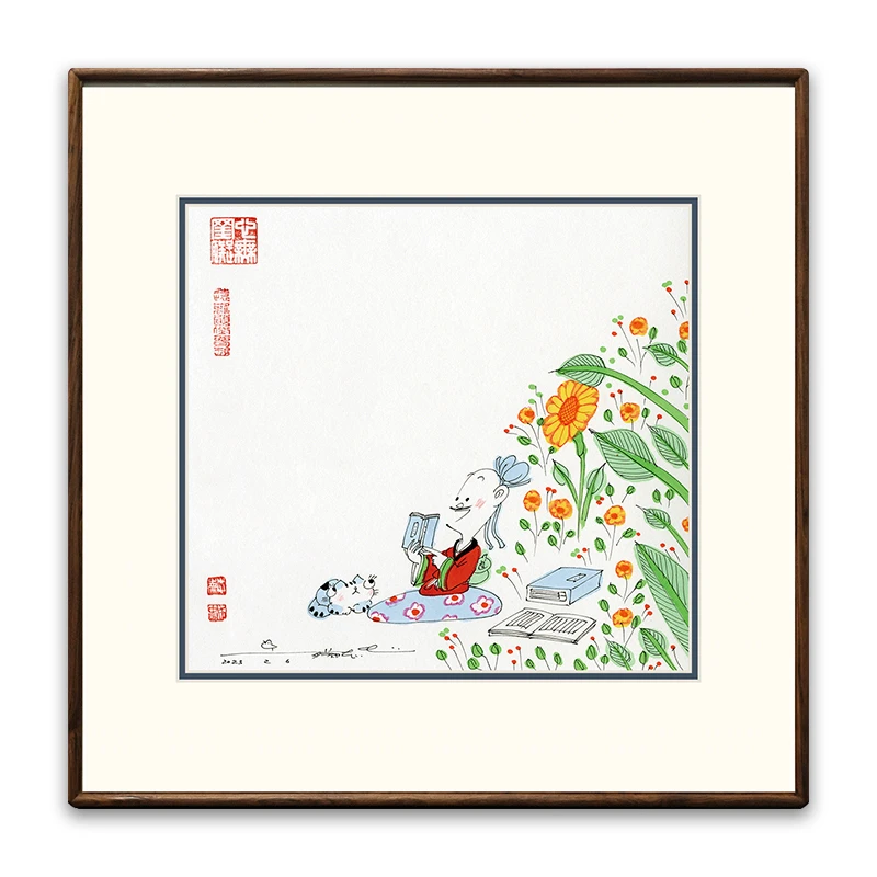 蔡志忠【庄子】诸子百家 客厅餐厅沙发背景墙挂画 玄关装饰画