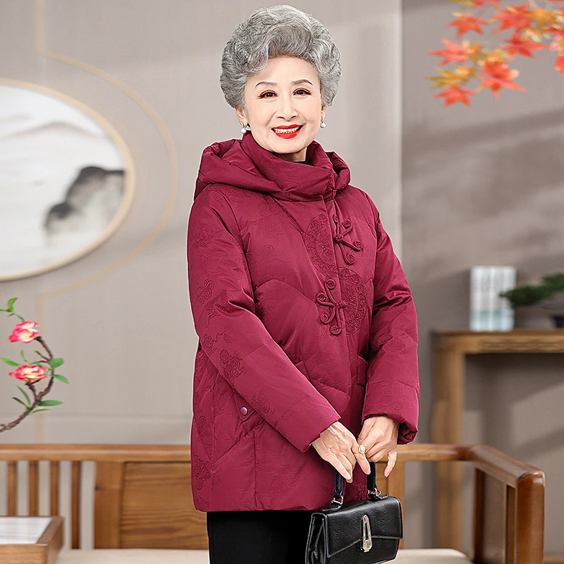 YUZHAOLIN/俞兆林中老年羽绒服妈妈冬季加厚大码宽松老年人外套