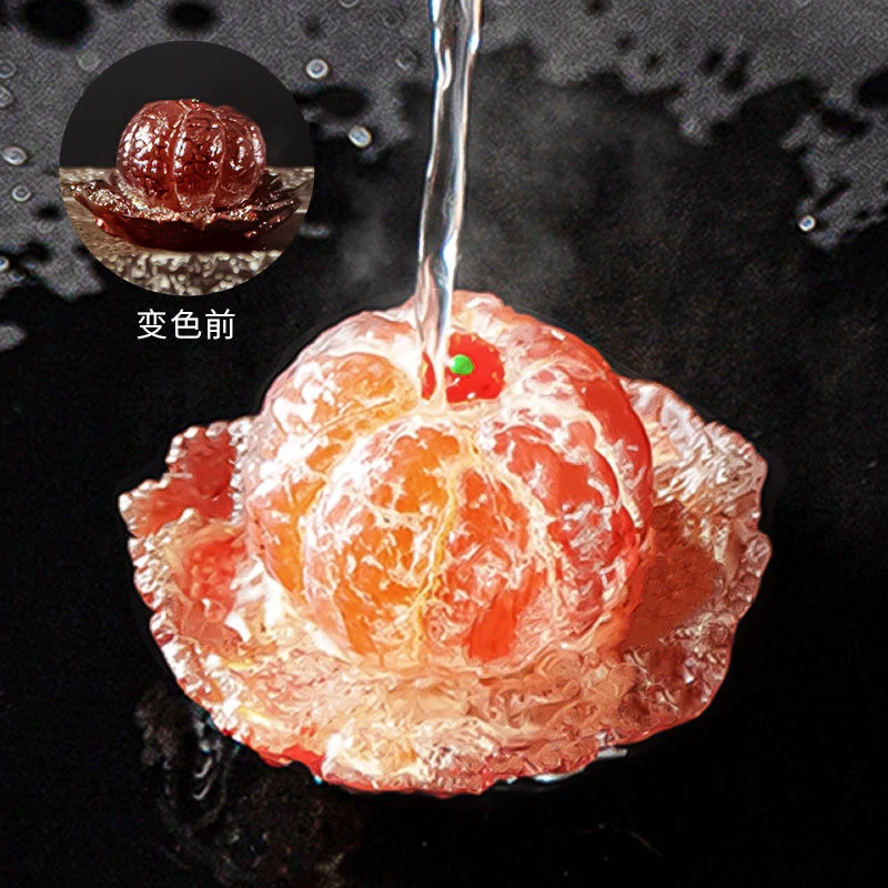 GIANXI/捷安玺茶宠变色可养精品冲水茶宠茶具禅意水果小摆件茶玩