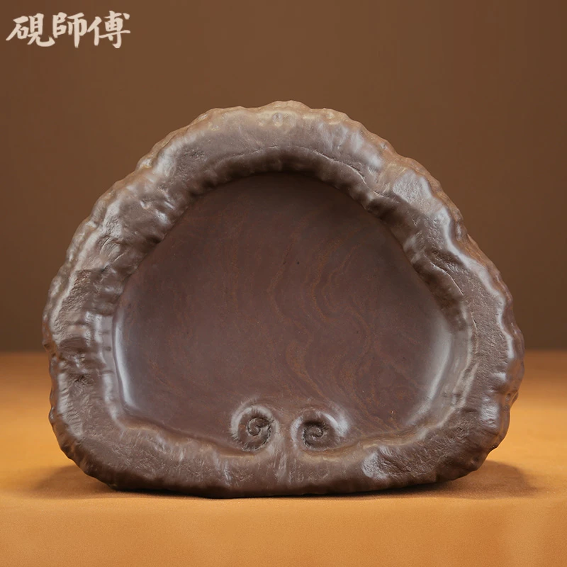 砚台端砚肇庆宋坑梁满雄工作室出品灵芝砚 高档文房送礼书法用品