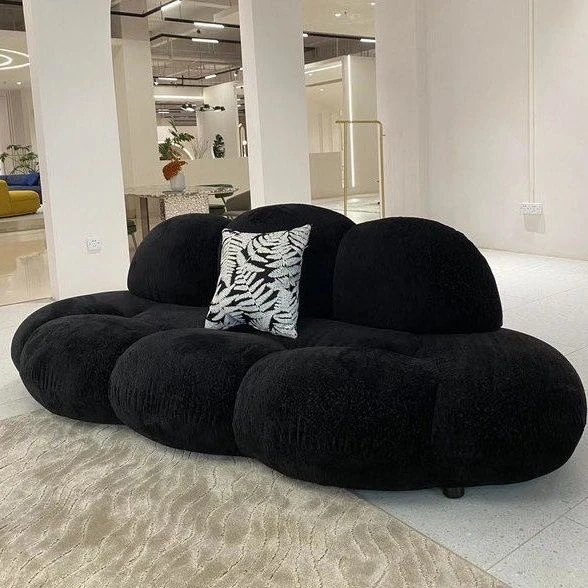 小户型客厅布艺沙发设计师小花瓣沙发现代简约服装店异形云朵沙发