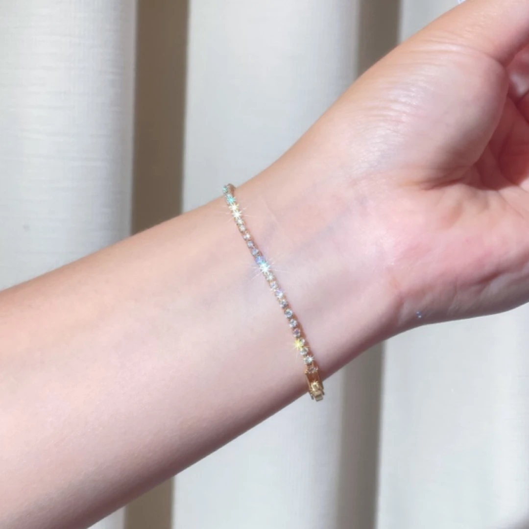 铜合金锆石手链 LTGlow原创锆石手链简约轻奢百搭高级气质小众