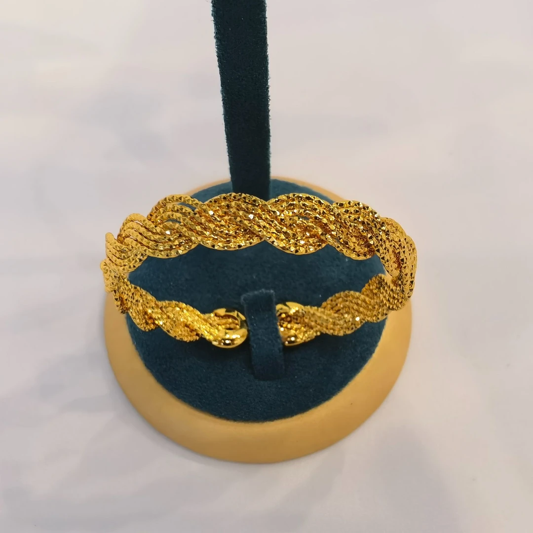 铜合金手镯 菲纳孜金辫手镯 轻奢气质金色潮流经典编织时尚精美