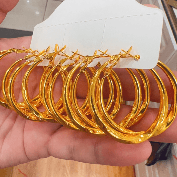 铜合金耳饰 EH001 新款时尚百搭轻奢渐变水滴麻花耳环（3cm）