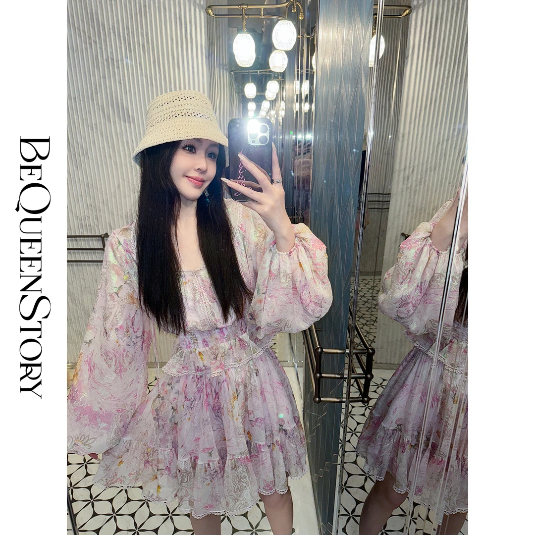 余潇潇【巴洛克神殿】重工桑蚕丝仙女连帽上衣半裙印花套装