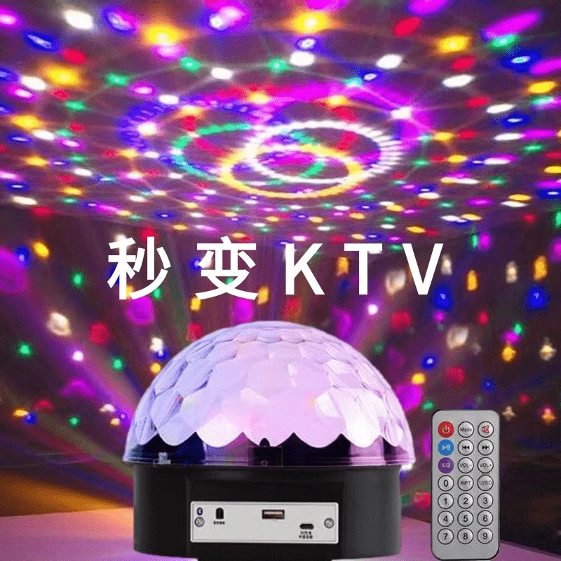 蓝牙音响彩灯七彩爆闪灯音响浪漫智能大音量KTV家用声控魔球灯
