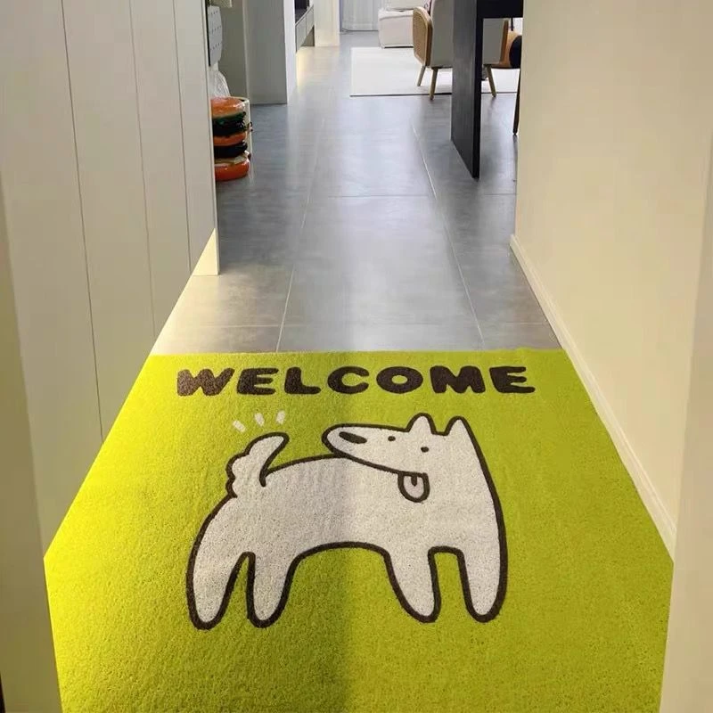 卡通可爱入户门进门丝圈地垫刮泥蹭土防滑脚垫门口玄关可裁剪地毯