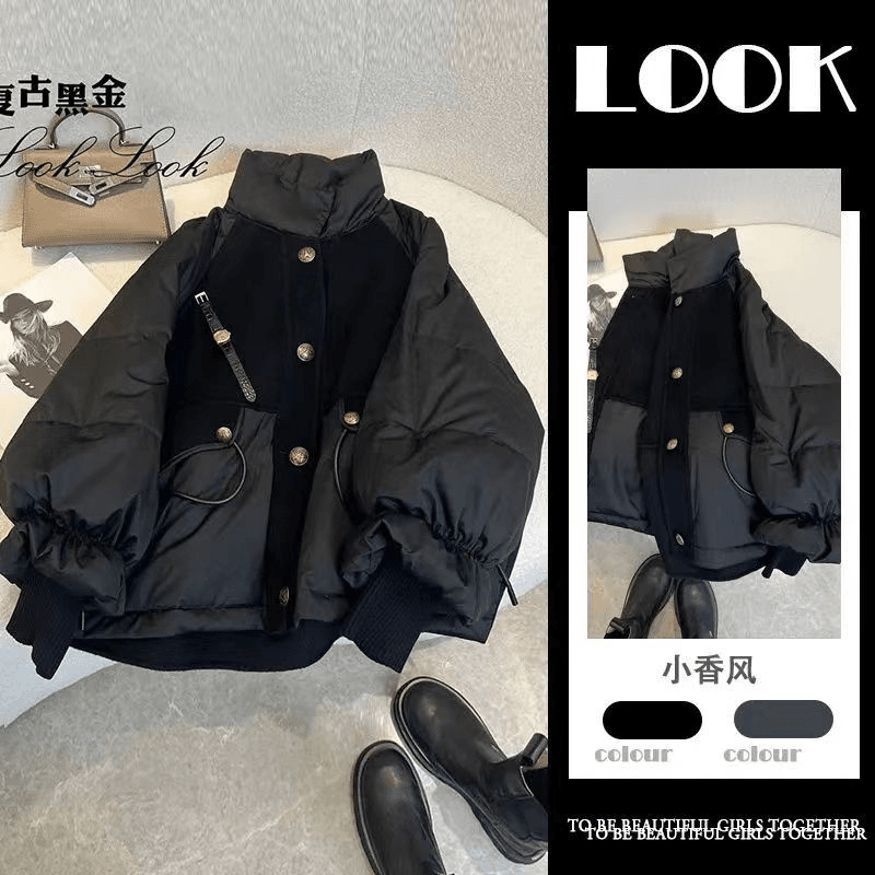 特大码300斤胖mm高端轻奢黑色加厚棉服女冬季夹克高级外套ins百搭