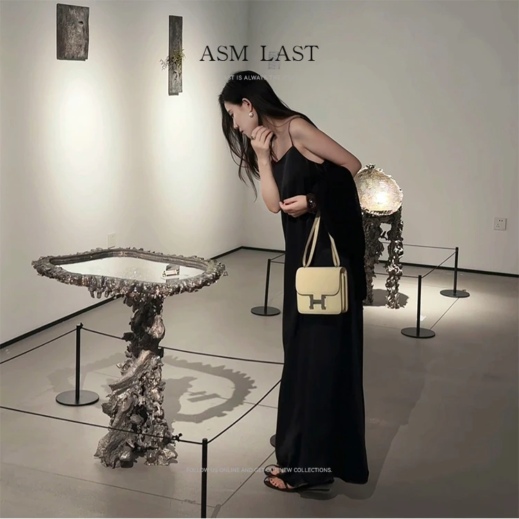 ASM LAST 诗诗【云烟】光泽感缎面可调节吊带连衣裙