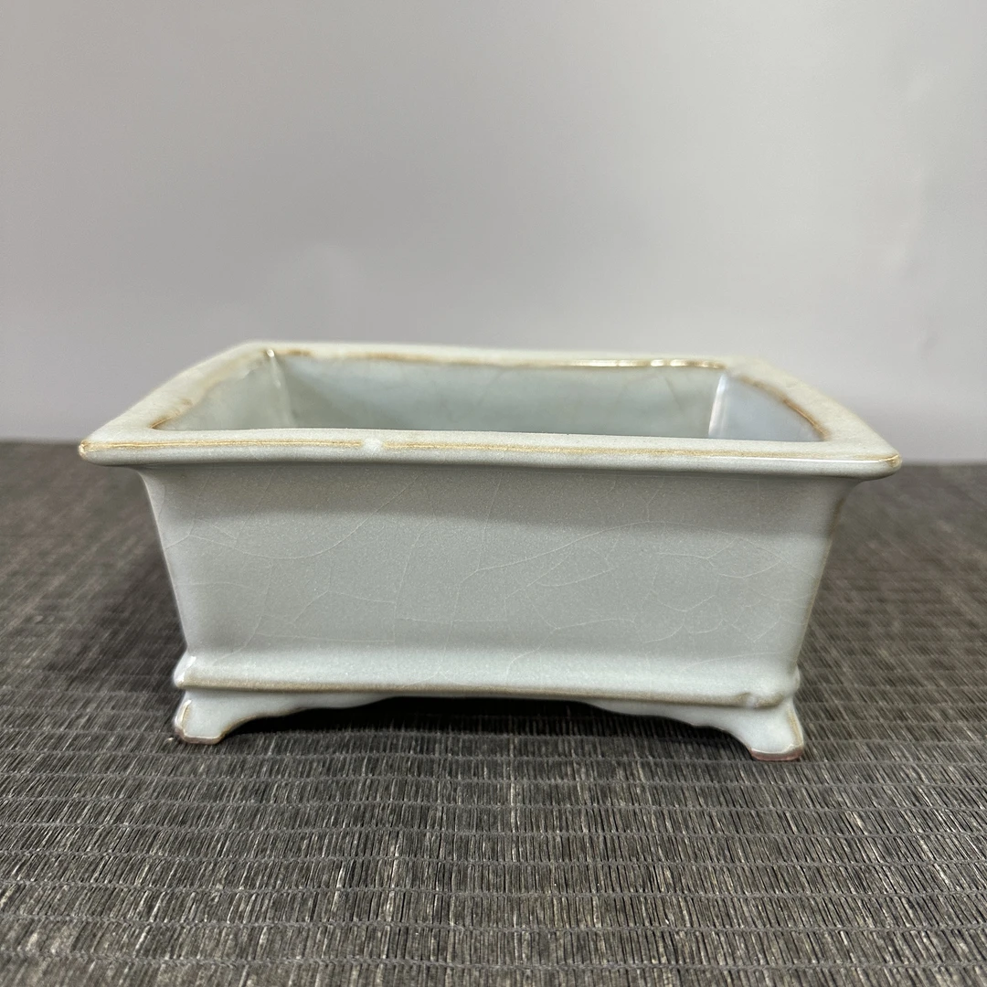 官窑瓷器四方笔洗摆件花盆