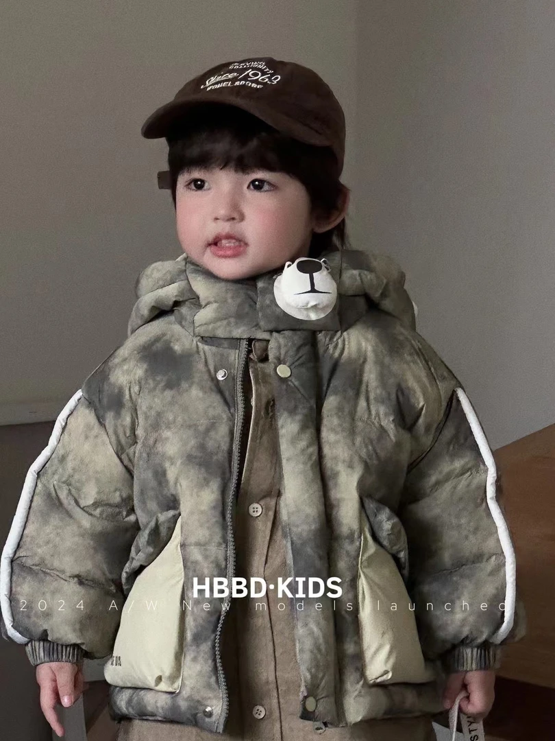 【现货】儿童羽羽服新款2024小熊加厚洋气中小男女童韩版冬款冬季外