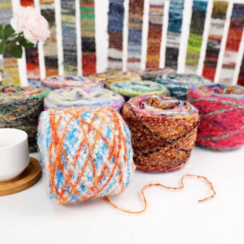 复古油画渐变梯田羊驼马海手编外套围巾时尚百搭针织DIY手工