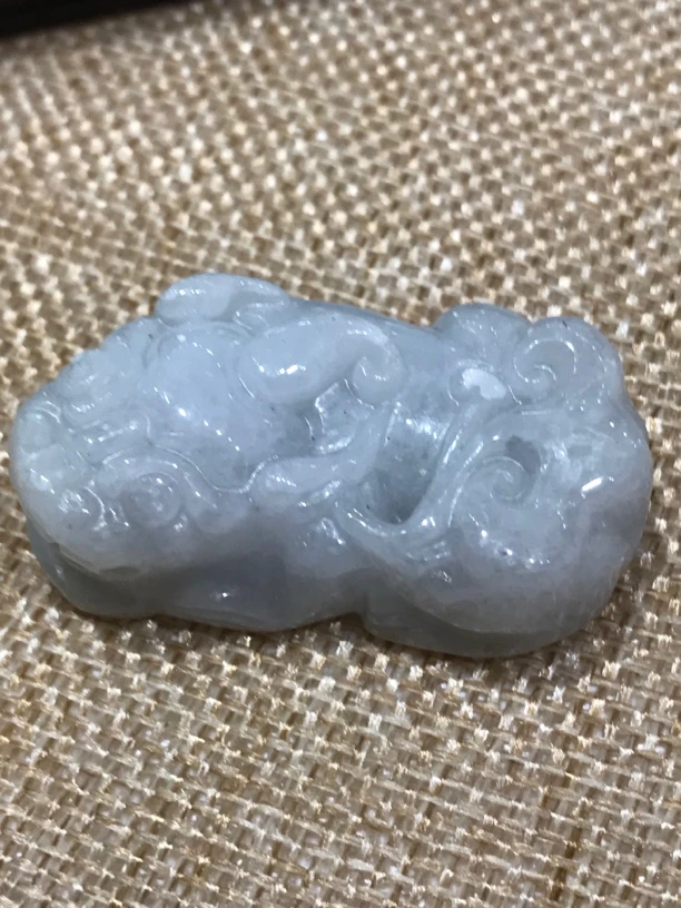 正品正宗缅甸玉天然A货翡翠略飘紫色大貔貅吊坠挂件项链