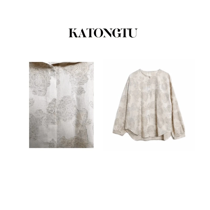 KATONGTU【原木花长袖】2024春季百搭新款休闲衬衫    SF327YN