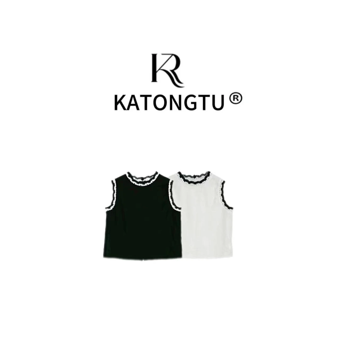 KATONGTU/卡通兔【小香肩】100%亚麻夏季清凉透气无袖T恤 YN24017