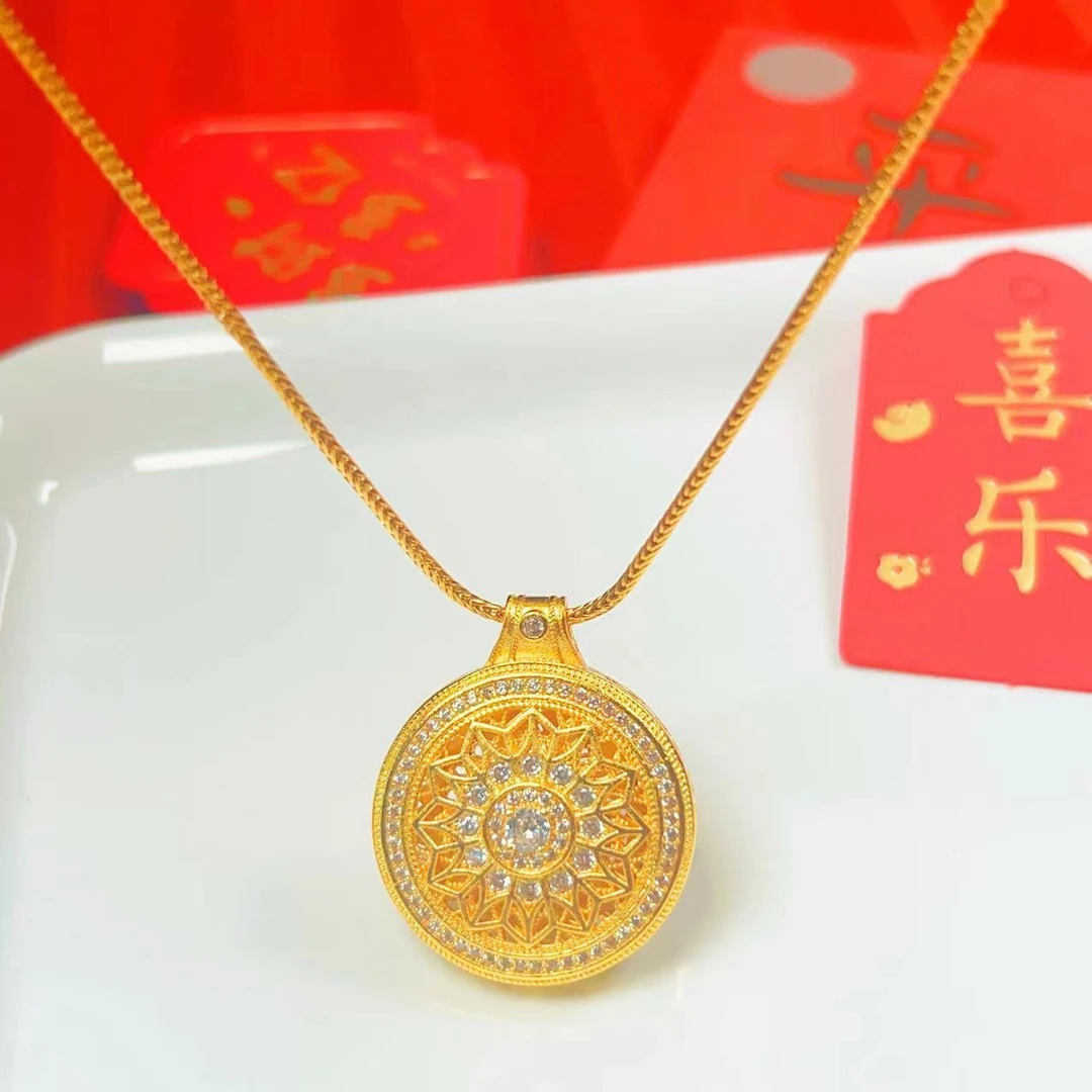 八宝罗盘玫瑰花款国潮风古法镂空掐丝