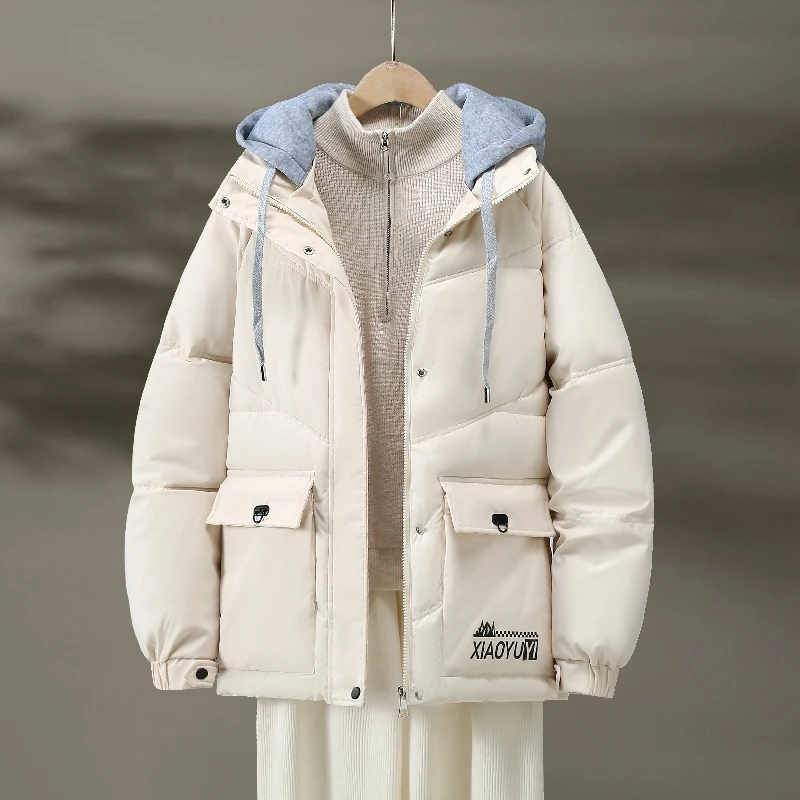 宝帽子可拆2024新款棉服短款韩版冬季加厚保暖宽松男女同款情侣款