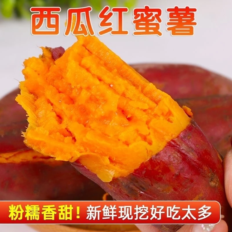 西瓜红蜜薯红薯软糯香甜无丝5-9斤装新鲜甜糯皮薄好吃红皮健康