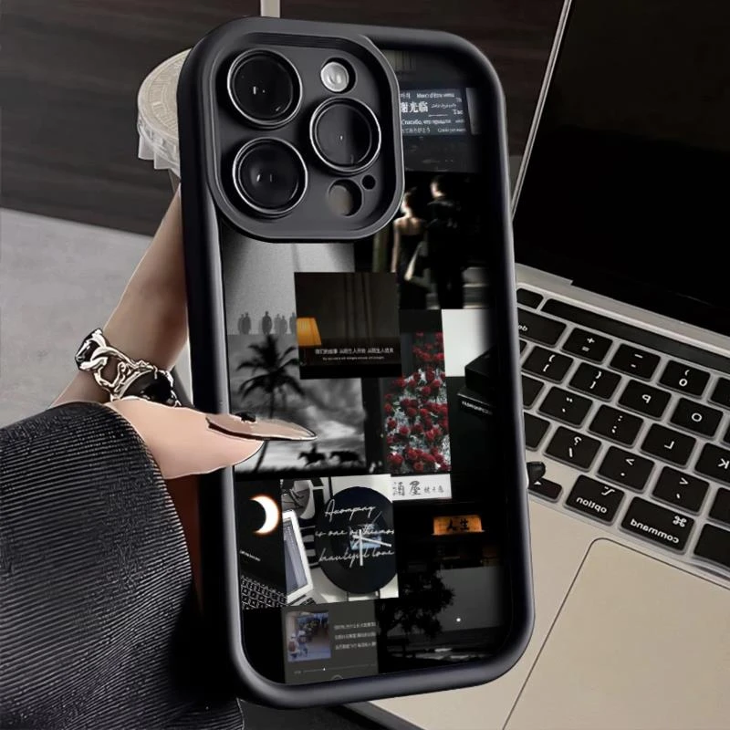 黑白生活碎片适用苹果 15promax手机保护壳个性iPhone14男女款12P