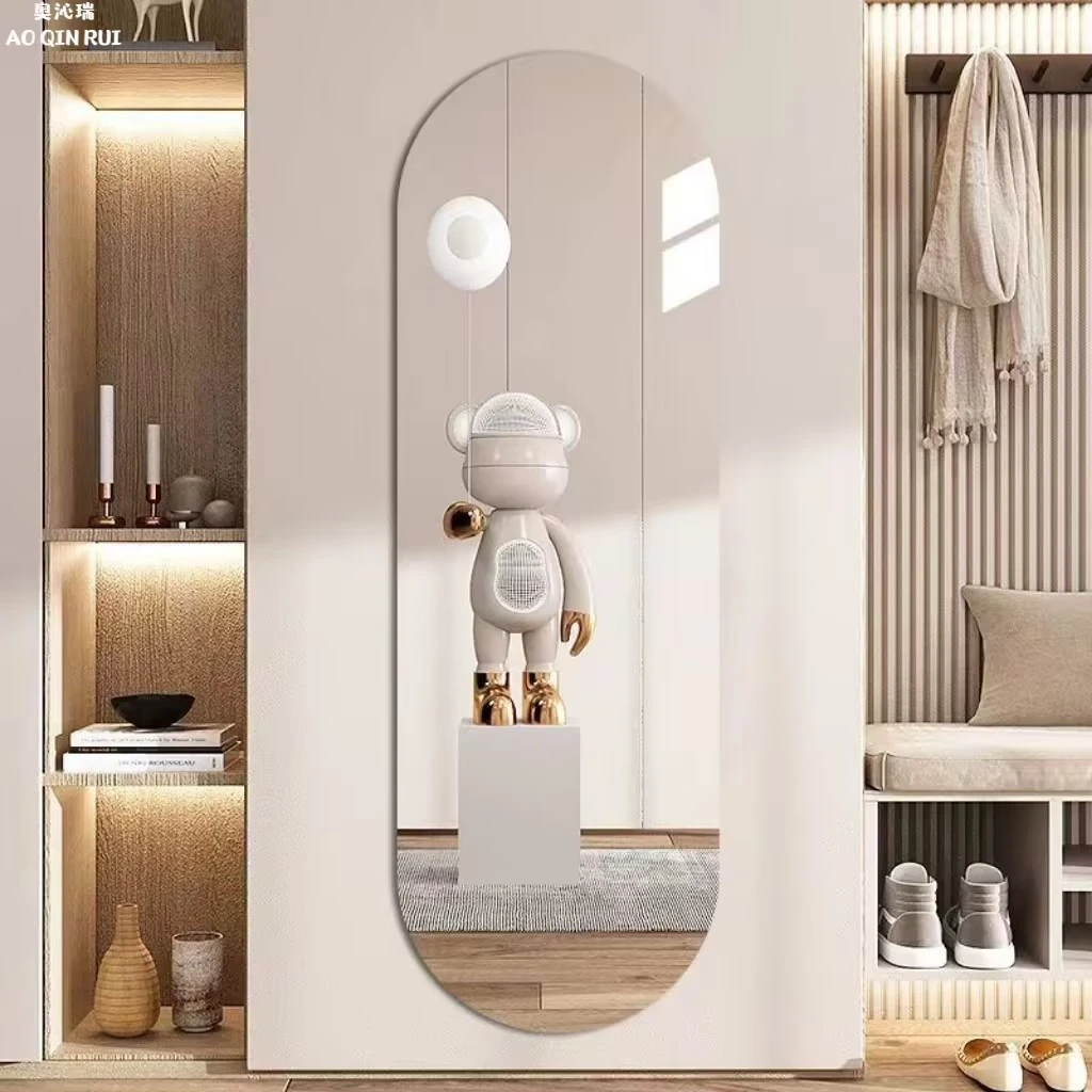 奥沁瑞亚克力软镜贴墙自粘全身镜家用卧室落地镜试衣镜宿舍穿衣镜