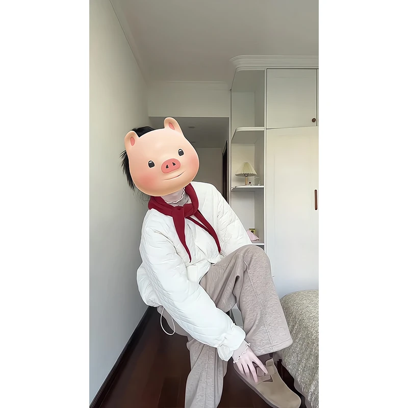 2024新款女士秋冬季时尚气质休闲宽松百搭棉服外套上衣高腰阔腿裤