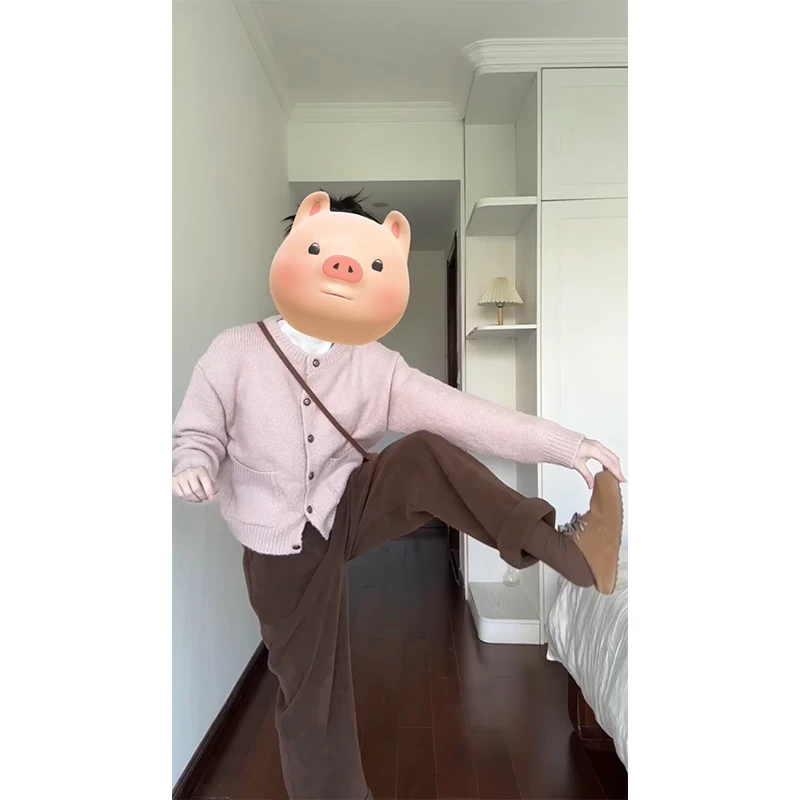 2024秋季女士气质简约显瘦百搭针织长袖开衫高腰宽松阔腿裤