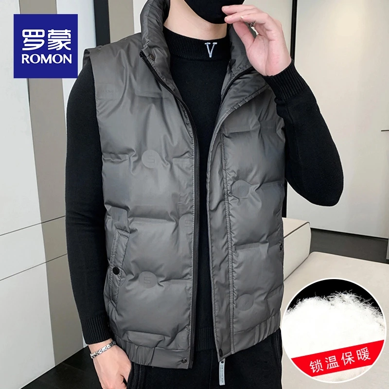 罗蒙加厚马甲男士秋冬季无袖坎肩衣服宽松保暖背心外套男2025新款