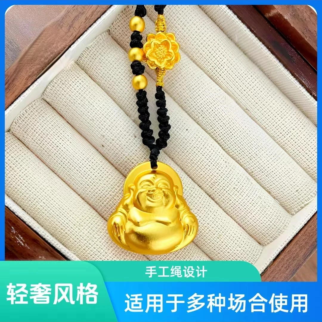 合金吊坠 【粉丝专享】弥勒佛项链吊坠女款手工精美素款亚光磨砂