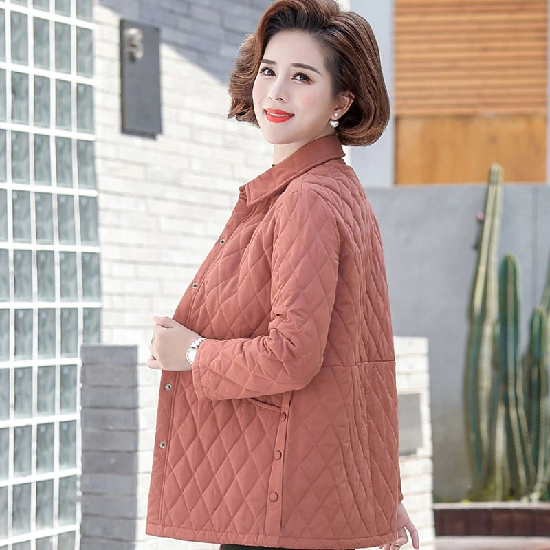 中年妈妈装秋冬外套春秋轻薄母亲洋气衣服棉袄中老年人女冬装棉衣