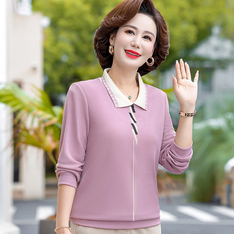 妈妈装秋装上衣中年人女装针织衫打底小衫40岁50中老年女春秋洋气