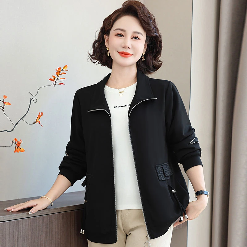 2024年新款中年妈妈装秋装外套50岁中老年女春秋洋气开衫休闲上衣