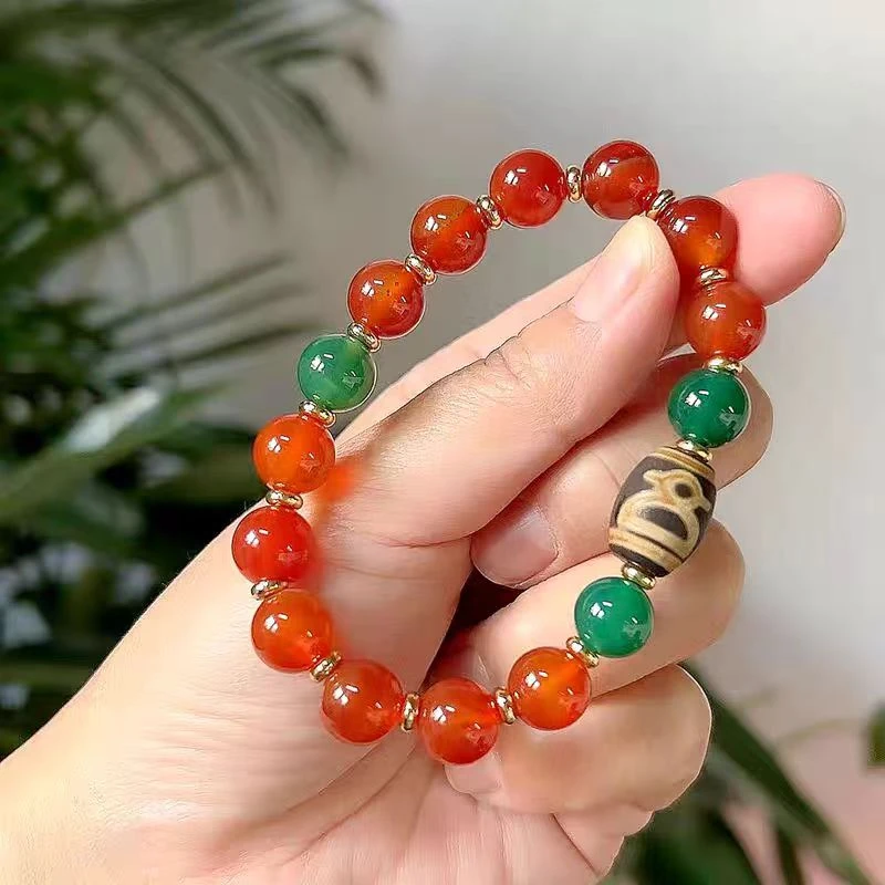 财神天  珠玛瑙天然西藏真品手串正品本命年至纯时尚女款珠珠