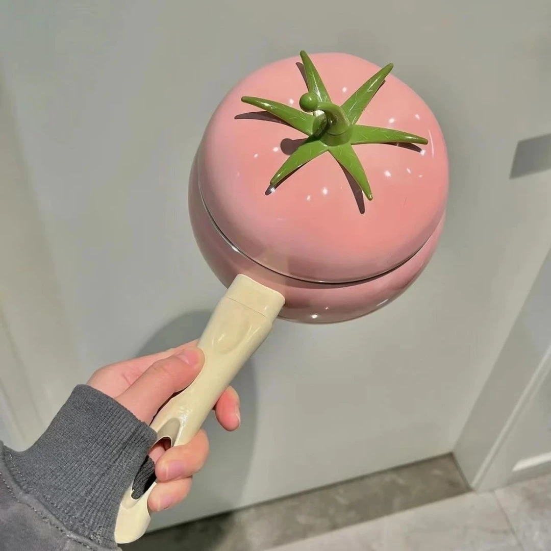 粉粉西红柿小奶锅宝宝辅食热奶不溢锅火山麦饭石轻烟不沾锅