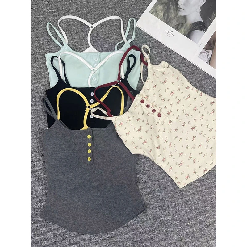 纯欲假两件挂脖吊带背心女夏季内搭外穿修身显瘦甜辣别致无袖上衣